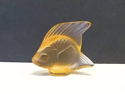 LALIQUE France Angel Fish Poisson Orange Peach Paperweight Figurine • £142.51