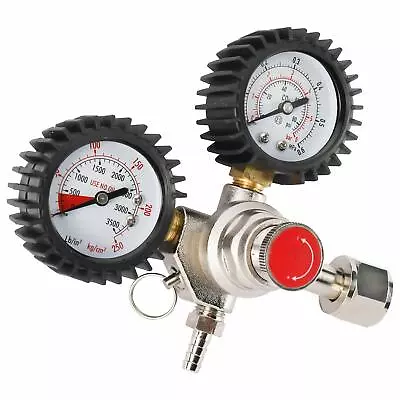 CO2 Tank Aluminum CO2 Regulator 2 Gauge With Check Valve CGA320 For Draft Beer • $30.99