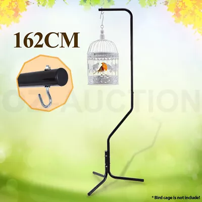 162cm Black Iron Tube Frame Parrot Canary Bird Cage Hanger Stand 3 Leg Support • $37.95