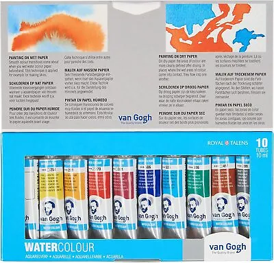 Royal Talens - Van Gogh Watercolour 10 X 10ml Tubes Cardboard Box Set • £25.99