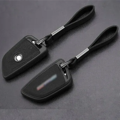 Suede Leather Car Key Fob Case Cover Holder For BMW X1 X2 X3 X4 X7 5 6 Series • $16.50