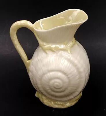 Vintage Belleek Ireland Creamer  Shell Pattern White And Yellow 4th Mark 1946-55 • $22.79