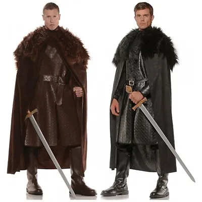 Fur Trimmed Cape Adult Medieval Cloak Renaissance Costume Fancy Dress • $32.69