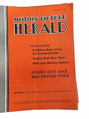 MOTION PICTURE HERALD MOVIE TRADE MAGAZINE Feb 14 1953 Bette Davis Marilyn Monro • $25.24