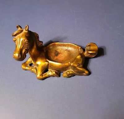 Vintage K & O Co. Spelter Metal Comical Horse Figure Ashtray Brass Bronze Finish • $49.99