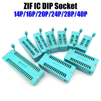 14 16 20 24 28 40 Pins Universal Narrow / Wide ZIF Test DIP IC Socket Connector • £71