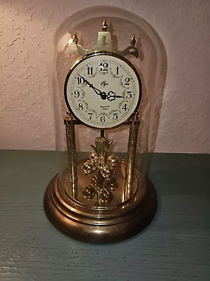 Vintage Elgin Glass-Dome Anniversary Clock • $40