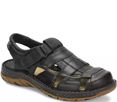 BORN Men's Cabot III Leather Fisherman Sandals Black Sz 11 NWOB MSRP $115 • $68