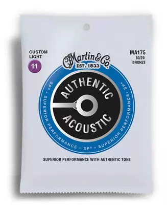 Martin Authentic Acoustic SP 80/20 Bronze Custom Light Guitar String Set (11-52) • $14.99