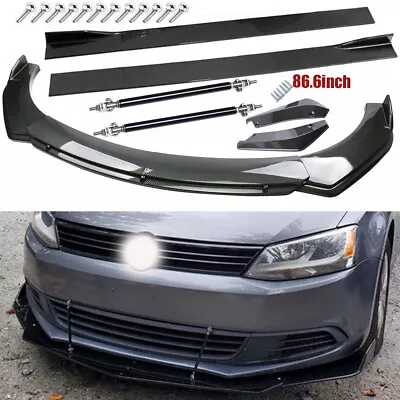 Carbon Fiber Front Bumper Lip Side Skirt Strut Rods For Volkswagen Jetta MK4 • $199.99