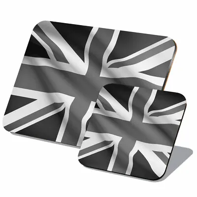 1x Cork Placemat & Coaster Set - BW - Union Jack Flag Britain #36518 • £14.99