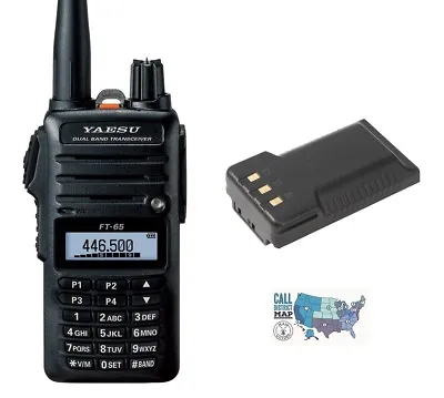 Yaesu FT-65R 5W VHF/UHF Dualband HT With 2500mAh High-Capacity Battery • $169.14
