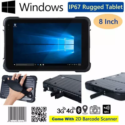 WIFI 4G LTE Windows 10 Rugged Tablet PC Waterproof Industrial Phone 2D Scanner • $900.77