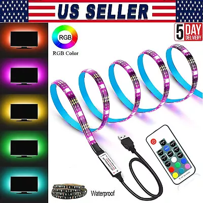 TV Computer RBG Backlight Strip 5V USB LED Light 5050 Background Lighting 9FT/3M • $14.98