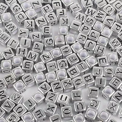 50pcs6mm Acrylic Letter Spacer Beads For Jewelry Making DIY Necklace Bracelets G • $0.47