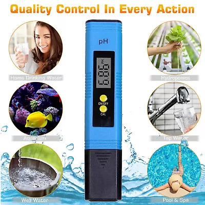 £5.56 • Buy PH Meter LCD Digital Electric Tester Pen Water Hydroponics Test Aquarium Blue