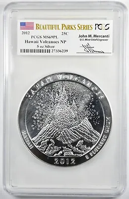 2012 5 Oz Silver ATB Hawaii Volcanoes | PCGS MS69PL - Scarce • $799.99