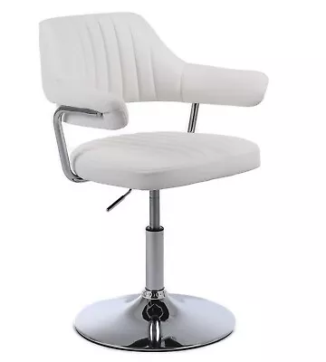 Plush White Salon Chair  Faux Leather Chair Beauty Hairdresser Salon Chair • £69.95