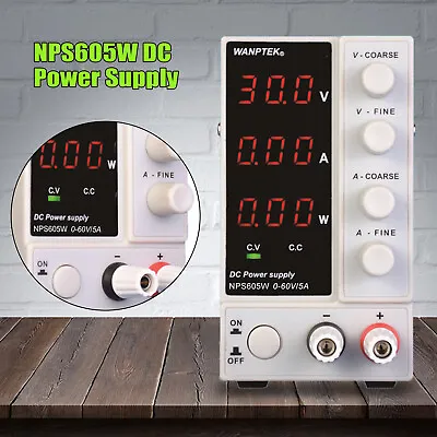 Power Supply Adjustable 0-60V 0-5A  Led Digital Lab Bench Linear Power Supply • $64.60
