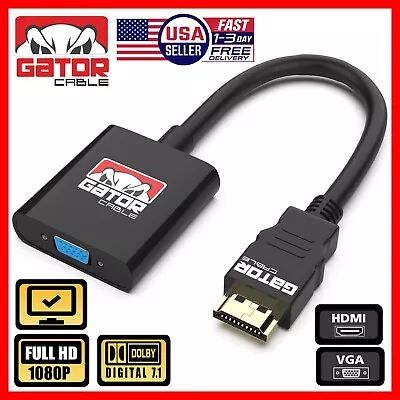 HDMI To VGA Adapter Converter Cable For HDTV PC Desktop Monitor Video 1080P 60Hz • $7.99