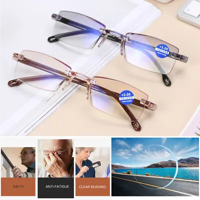 £2.71 • Buy Rimless Reading Glasses Anti Blue-ray Radiation Protection Presbyopia Eyewear