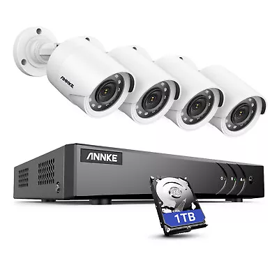 ANNKE 1080P Security Camera System 5MP Lite H.265+ DVR 1TB Outdoor AI Detection • $147.59