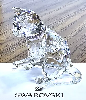 🐱 Swarovski Crystal 2019 Peaceful Countryside Mother Cat Figurine Collar NIB • £151.97