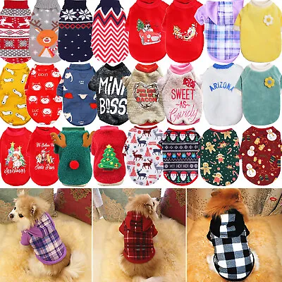 £6.38 • Buy Pet Fleece Clothes Puppy Dog Jumper Sweater Small Yorkie Chihuahua Cat Outfit UK
