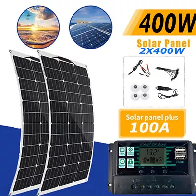 $26.88 • Buy 800W Solar Panel Kit 100A 12V Battery Charger W/ Controller Caravan Boat RV Car