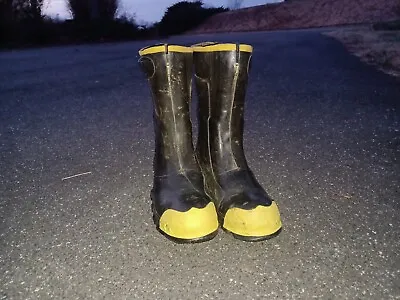 Vintage Lehigh Steel Toe Firefighter Rubber Boots  Size 9 Firewalker Fire • $44