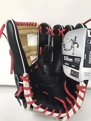 New WILSON A2000 11.75  Infield Baseball Glove RHT Black/Tan/Red • $265.95