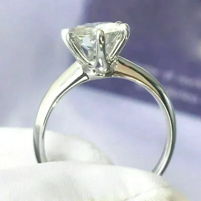 $3.53 • Buy Natural 2.50 Ct. Stunning White Diamond Ring, 14K White Gold Over