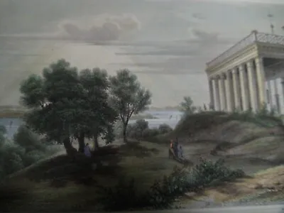 Antique 9 X 12 Watercolor Acquaint Mount Vernon Gen. Washington FINE FRAME • $64