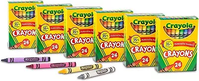 Crayola Crayons Kids School Supplies 24 Crayon Box Multi Colors (Pack Of 6 Box) • $38.98