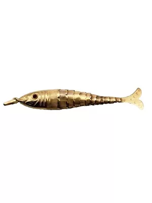 Vintage Victorian 14K Gold Articulated Wiggle Fish Pendant Red Eyes Fast Ship • $799.99