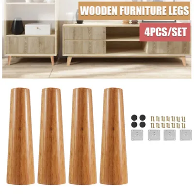 $20.99 • Buy 4pcs Screw Oak Furniture Legs Wood Sofa Leg Wood For Table Cabinet Furniture