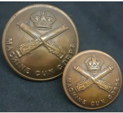 WWI Machine Gun Corps Officers Service Dress 26mm & 19mm Buttons By Gaunt • £24.99