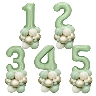 23pcs Sage Green Balloon Tower Kit Garland Birthday Wedding Baby Shower Decor UK • £2.29