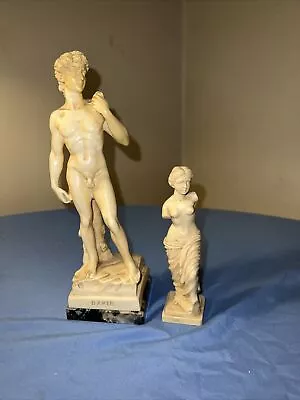 Vtg G RUGGERI Italian Roman 'David' Sculpture Ca. Mid-20th Century Italy Set • $34.99