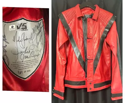 Michael Jackson Thriller Jacket Autographed By Jackson 5 Only 500 Pairs • £4021.39