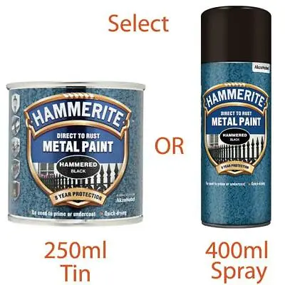 Hammerite Direct To Rust Quick Drying Metal Paint - All Colour 250ml - 400ml • £10.79