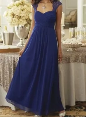 Size 14 Blue Brynne Formal Party Gown Dress By Midnight Velvet New • $47.99