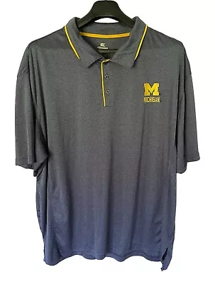 University Of Michigan Wolverines Men’s Gray Golf Polo Embroidered Logo Size 3XL • $18