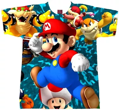 Super Mario Bros T Sublimated Shirt. Legend Video Games Classic. Cartoon Tees • $31.99