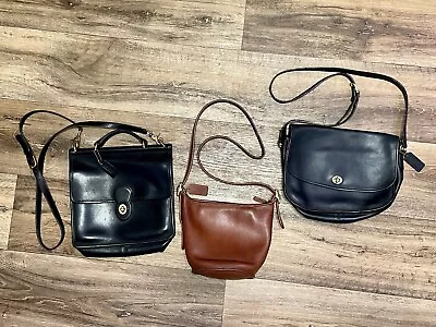 Lot Of 3 Vintage Coach Leather Bags Willis 9927 Maggie 9019 City 9790 • $359.95