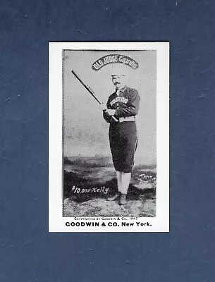 1887-1890 Old Judge N172 REPRINT: Mike  KING  &  $10000  KELLY Boston Braves • $3.50