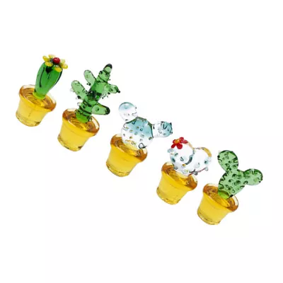  5 Pcs Cactus Decoration Soda Lime Glass Office Blown Steam Cleaner • £10.99