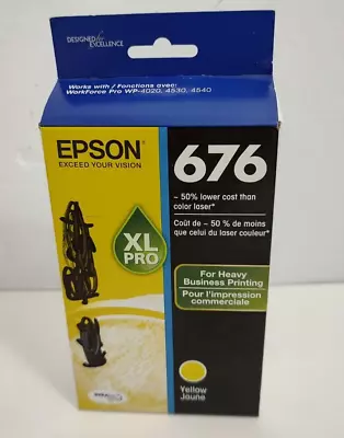 Genuine Epson 676XL Pro Yellow Ink Cartridge OEM 676 XL Sealed Exp 2/2024 • $19.99