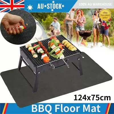 Outdoor BBQ Fire Retardant Mat Fireproof Heat Resistant Rug Protect Floor Deck D • $16.99