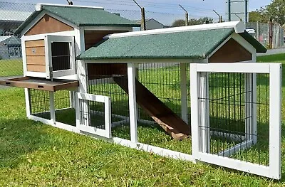 £129.99 • Buy Brown Large Rabbit Hutch Guinea Pig Hutches Run Runs  2 Tier With Night Shutter 